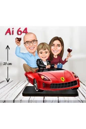 Özcan Tasarım Kişiye Özel Ahşap Biblo - Aile Karikatür Biblo - 3 Kişilik Aile Biblo 19 thumbnail 1