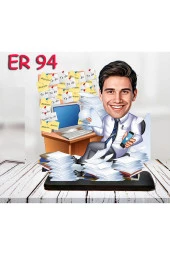 Özcan Tasarım Kişiye Özel Ahşap Biblo - Masa Başı Karikatür Biblo - Erkek Biblo 4 thumbnail 1