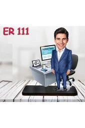 Özcan Tasarım Kişiye Özel Ahşap Biblo - Masa Başı Karikatür Biblo - Erkek Biblo 21 - 1