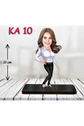 Özcan Tasarım Kişiye Özel Ahşap Biblo - Takım Elbiseli Kadın Karikatür Biblo 2 thumbnail 1