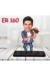 Özcan Tasarım Kişiye Özel Ahşap Biblo - Erkek Karikatür Biblo - Erkek Biblo 25 thumbnail 1