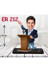 Özcan Tasarım Kişiye Özel Ahşap Biblo - Takım Elbiseli Erkek Karikatür Biblo 2 thumbnail 1