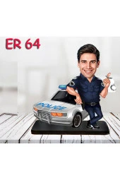 Özcan Tasarım Kişiye Özel Ahşap Biblo - Erkek Polis Karikatür Biblo 2 thumbnail 1