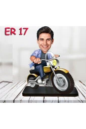 Özcan Tasarım Kişiye Özel Ahşap Biblo - Motor Kullanan Erkek Karikatür Biblo 2 thumbnail 1