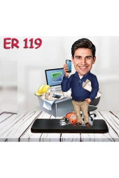 Özcan Tasarım Kişiye Özel Ahşap Biblo - Masa Başı Karikatür Biblo - Erkek Biblo 29 - 1