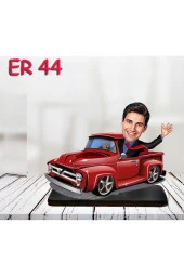 Özcan Tasarım Kişiye Özel Ahşap Biblo - Araba Kullanan Erkek Karikatür Biblo 11 thumbnail 1