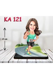 Özcan Tasarım Kişiye Özel Ahşap Biblo - Sporcu Kadın Karikatür Biblo - Sporcu Biblo 2 thumbnail 1