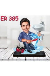 Özcan Tasarım Kişiye Özel Ahşap Biblo - Erkek Meslek Karikatür Biblo 25 thumbnail 1