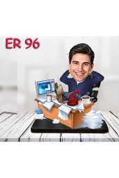 Özcan Tasarım Kişiye Özel Ahşap Biblo - Masa Başı Karikatür Biblo - Erkek Biblo 6 thumbnail 1