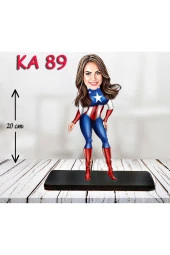 Özcan Tasarım Kişiye Özel Ahşap Biblo - Kahraman Kadın Karikatür Biblo 12 thumbnail 1