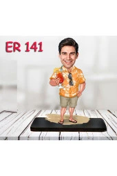 Özcan Tasarım Kişiye Özel Ahşap Biblo - Erkek Karikatür Biblo - Erkek Biblo 6 thumbnail 1