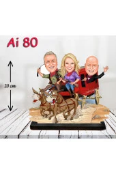 Özcan Tasarım Kişiye Özel Ahşap Biblo - Aile Karikatür Biblo - 3 Kişilik Aile Biblo 22 thumbnail 1