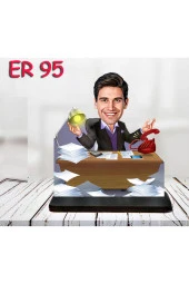 Özcan Tasarım Kişiye Özel Ahşap Biblo - Masa Başı Karikatür Biblo - Erkek Biblo 5 thumbnail 1