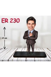 Özcan Tasarım Kişiye Özel Ahşap Biblo - Takım Elbiseli Erkek Karikatür Biblo 20 thumbnail 1