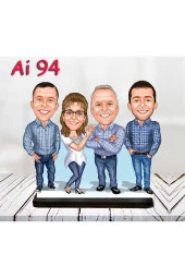 Özcan Tasarım Kişiye Özel Ahşap Biblo - Aile Karikatür Biblo - 4 Kişilik Aile Biblo 41 thumbnail 1