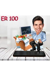 Özcan Tasarım Kişiye Özel Ahşap Biblo - Masa Başı Karikatür Biblo - Erkek Biblo 10 thumbnail 1