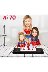 Özcan Tasarım Kişiye Özel Ahşap Biblo - Aile Karikatür Biblo - 3 Kişilik Aile Biblo 21 thumbnail 1