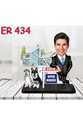 Özcan Tasarım Kişiye Özel Ahşap Biblo - Erkek Meslek Karikatür Biblo 74 - 1