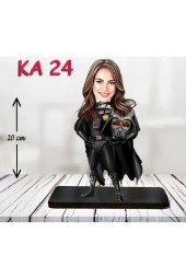 Özcan Tasarım Kişiye Özel Ahşap Biblo - Kahraman Kadın Karikatür Biblo 2 thumbnail 1