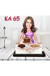 Özcan Tasarım Kişiye Özel Ahşap Biblo - Aşçı Kadın Karikatür Biblo 5 thumbnail 1