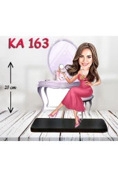 Özcan Tasarım Kişiye Özel Ahşap Biblo - Süslü Kadın Karikatür Biblo 26 thumbnail 1