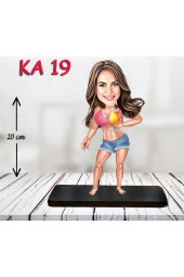 Özcan Tasarım Kişiye Özel Ahşap Biblo - Süslü Kadın Karikatür Biblo 4 thumbnail 1