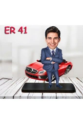 Özcan Tasarım Kişiye Özel Ahşap Biblo - Araba Kullanan Erkek Karikatür Biblo 8 thumbnail 1