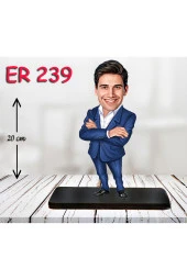 Özcan Tasarım Kişiye Özel Ahşap Biblo - Takım Elbiseli Erkek Karikatür Biblo 29 thumbnail 1