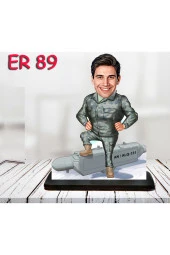 Özcan Tasarım Kişiye Özel Ahşap Biblo - Erkek Asker Karikatür Biblo 14 thumbnail 1
