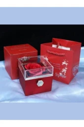 Özcan Tasarım Dönen Gül Hediye Kutusu - Sihirli Yüzük Kolye Kutusu - 1