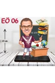 Özcan Tasarım Kişiye Özel Ahşap Biblo - Erkek Öğretmen Karikatür Biblo - Öğretmen Biblo 6 thumbnail 1