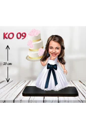 Özcan Tasarım Kişiye Özel Ahşap Biblo - Kız Çocuk Karikatür Biblo - Pastacı Biblo thumbnail 1