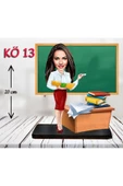 Özcan Tasarım Kişiye Özel Ahşap Biblo - Kadın Öğretmen Karikatür Biblo - Öğretmen Biblo 13 thumbnail 1