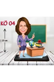 Özcan Tasarım Kişiye Özel Ahşap Biblo - Kadın Öğretmen Karikatür Biblo - Öğretmen Biblo 4 thumbnail 1