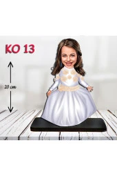 Özcan Tasarım Kişiye Özel Ahşap Biblo - Kız Çocuk Karikatür Biblo - Elbiseli Biblo 2 thumbnail 1