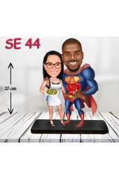 Özcan Tasarım Kişiye Özel Ahşap Biblo - Kahraman Çift Biblosu 2 thumbnail 1