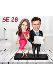 Özcan Tasarım Kişiye Özel Ahşap Biblo - Ressam Çift Biblosu thumbnail 1