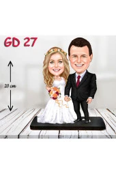 Özcan Tasarım Kişiye Özel Ahşap Biblo - Gelin Damat Biblo 8 ( 3D Biblo ) thumbnail 1