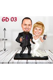 Özcan Tasarım Kişiye Özel Ahşap Biblo - Gelin ve Damat Biblo 3 ( 3D Biblo ) thumbnail 1