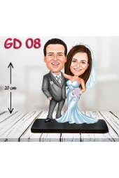 Özcan Tasarım Kişiye Özel Ahşap Biblo - Gelin ve Damat Biblo 8 ( 3D Biblo ) thumbnail 1