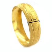 Altın Kaplama Dalgalı Çizgili 2 cm Bilezik BLZ-3069 - 3