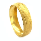 Altın Kaplama Dalgalı Çizgili 2 cm Bilezik BLZ-3069 - 1