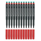 Faber-Castell Permanent Asetat Kalemi Kırmızı M Uç 10 Lu Kutu - 1