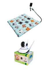 Powertec Evcil Hayvan İzleme Güvenlik Kamerası ve Kedi Köpek ısıtıcı minder set 45cmx45cmx5cm - 1
