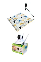 Powertec Evcil Hayvan İzleme Güvenlik Kamerası ve Isıtıcılı Kedi Köpek minderi set 45cmx45cm - 1