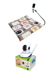 Powertec Evcil Hayvan İzleme Güvenlik Kamerası ve Isıtıcılı Kedi Köpek minderi set 45cmx45cmx5cm - 1