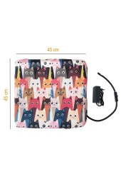 Powertec Kare Isıtmalı Silinebilir Kedi Köpek Yatağı 45x45x5 Cm Karışık Renkler Yıkama Garantili - 4