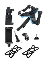 resolut Kask Telefon Aksiyon Kamera Bağlantı Aparatı Ayarlanabilir ÇİFT BAŞLIKLI VE YEDEK LASTİKLİDİR - 1