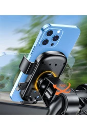 resolut Otomatik kilitli gidon bağlantılı motorsiklet telefon tutucu 4.7-7.2 inç arası telefonlara uyumlu thumbnail 3