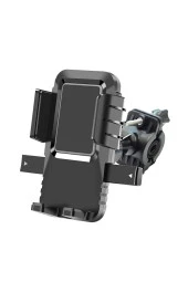 resolut Otomatik Kilitli Gidon Bağlantılı Motosiklet Bisiklet Telefon Tutucu 5-8.2 inç arası telefon uyumlu thumbnail 1